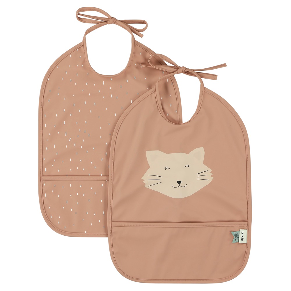 Waterproof bib 2-pack - Mrs. Cat 